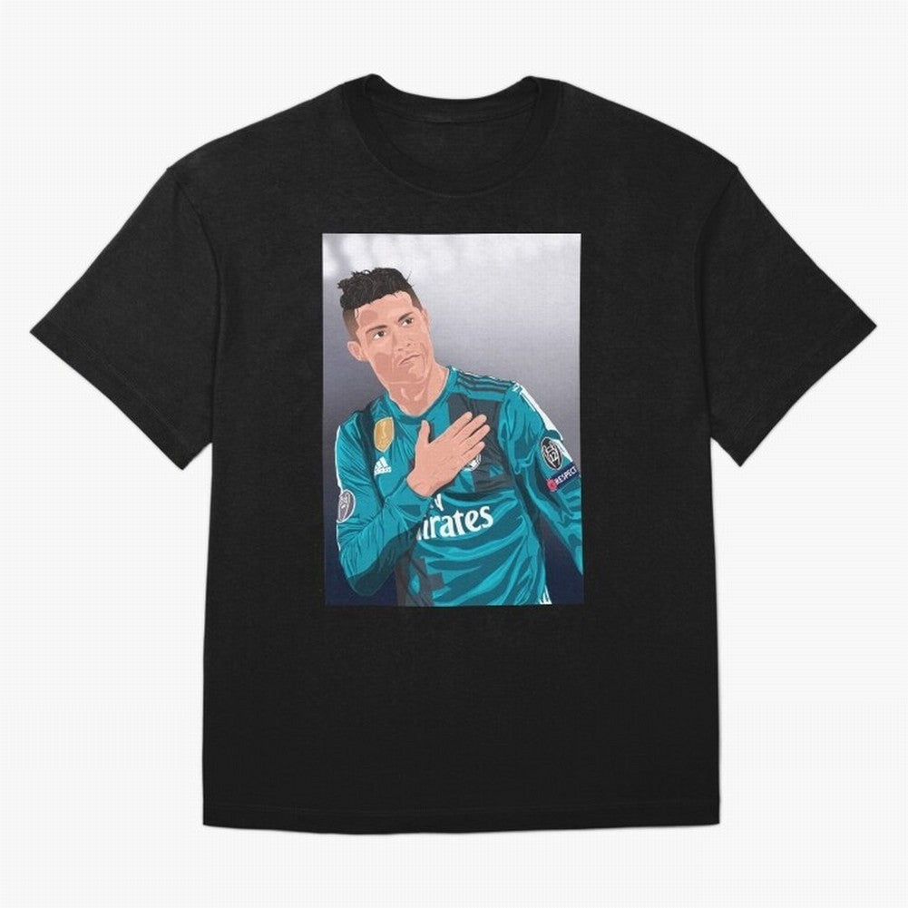 Cristiano Ronaldo Oversized T-Shirt Join Supporters Worldwide for FIFA World Cup 2026 Group Stage Spirit, Celebrating Argentina and Brazil, Messi, CR7 and Mbappe, Retro Football Energy, Iconic Rivalries, Trophy Chase Drama and Stadium Atmosphere;