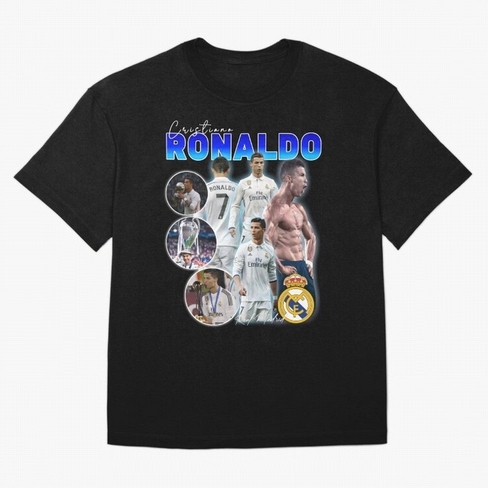 Cristiano Ronaldo Bootleg Oversized T-Shirt Experience the Global Stage of FIFA World Cup 2026 Spirit, Filled with Portugal, Spain and Germany, Neymar, Game Day Rituals, Football Legends, Country Pride and the Road to the Final; Great for Watch