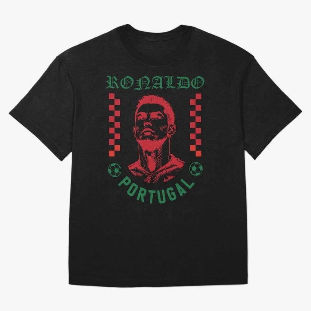 Cristiano Ronaldo Portugal Football Design World Cup Fan Art GOAT Soccer Oversized T-Shirt Elevate Global Football Passion for FIFA World Cup 2026, Featuring Cristiano Ronaldo, Haaland and CR7, Brazil, Portugal and Argentina, Supporter Pride,