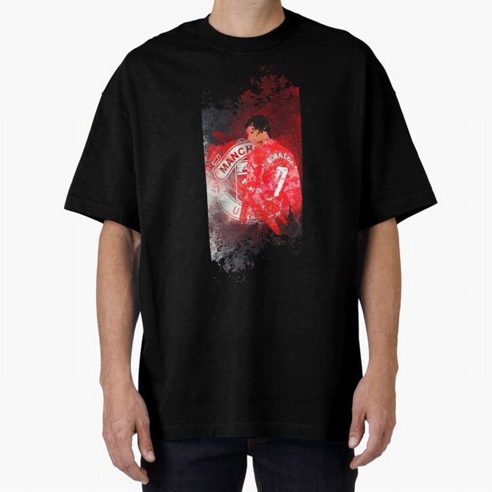 Ronaldo Illustration 002 Oversized T-Shirt Support the Legends of FIFA World Cup 2026 with Messi and Cristiano Ronaldo, England Energy, Football Passion, Legendary Performances, Festival Vibes and Supporter Community; Made for Die Hard Supporters,