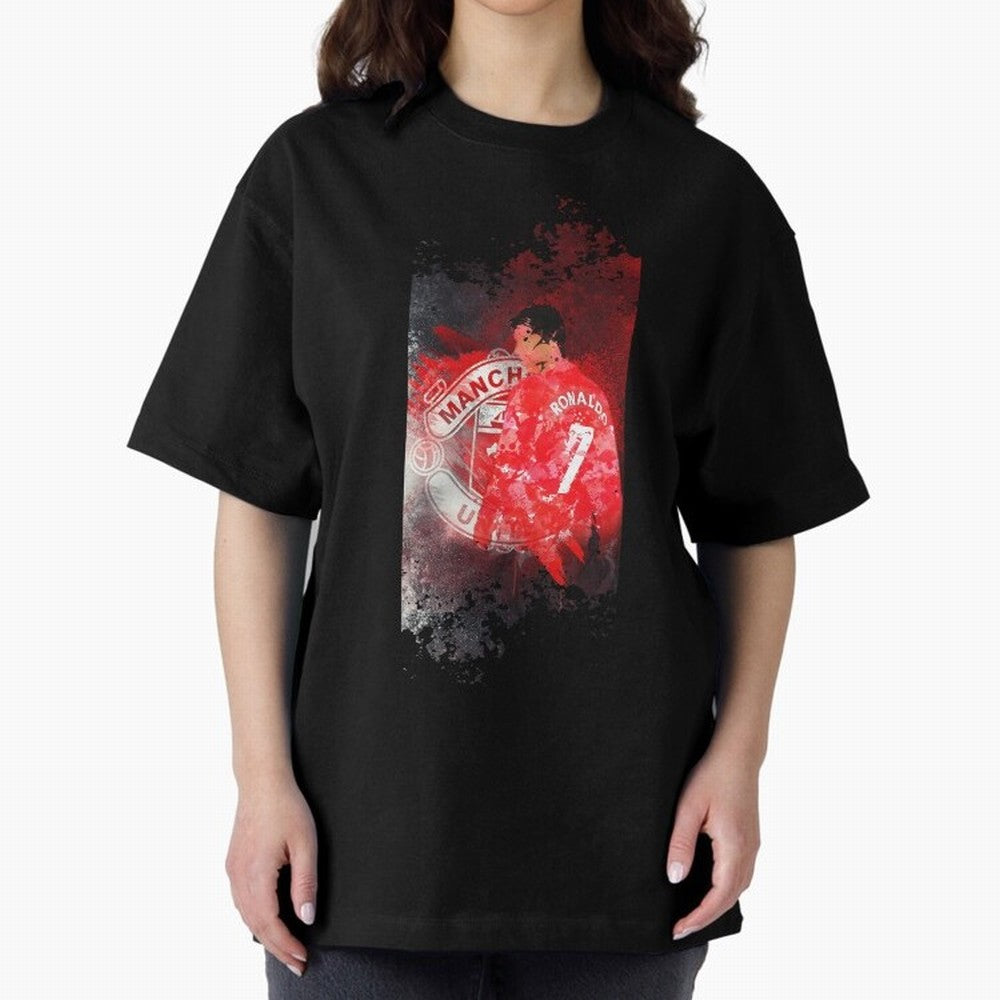 Ronaldo Illustration 002 Oversized T-Shirt Support the Legends of FIFA World Cup 2026 with Messi and Cristiano Ronaldo, England Energy, Football Passion, Legendary Performances, Festival Vibes and Supporter Community; Made for Die Hard Supporters,