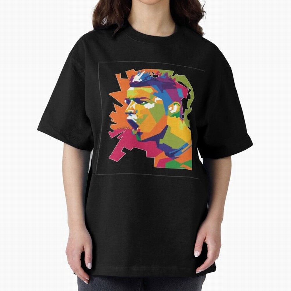 Ronaldo Cristiano Ronaldo pop potrait Oversized T-Shirt Live for the Drama of Match Day Hype around FIFA World Cup 2026 Group Stage, Neymar, Argentina, France and Brazil, Tournament Hype, Historic Matchups, Family Viewing Parties and Global Sports