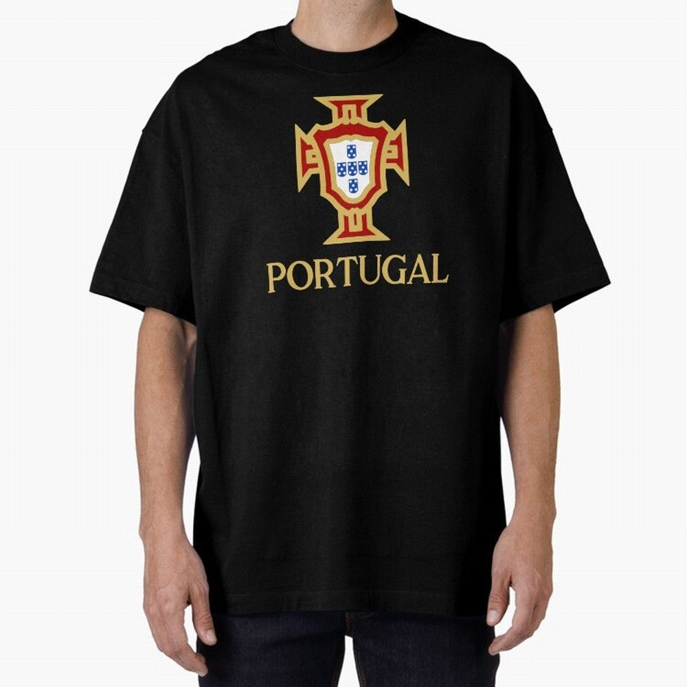 Portugal Gold Alt 3 Oversized T-Shirt Represent Match Day Hype around FIFA World Cup 2026 USA Canada Mexico, Haaland and Mbappe, Netherlands, Classic Soccer Heritage, Championship Pressure, Fan Loyalty and International Pride; Made for Collectors