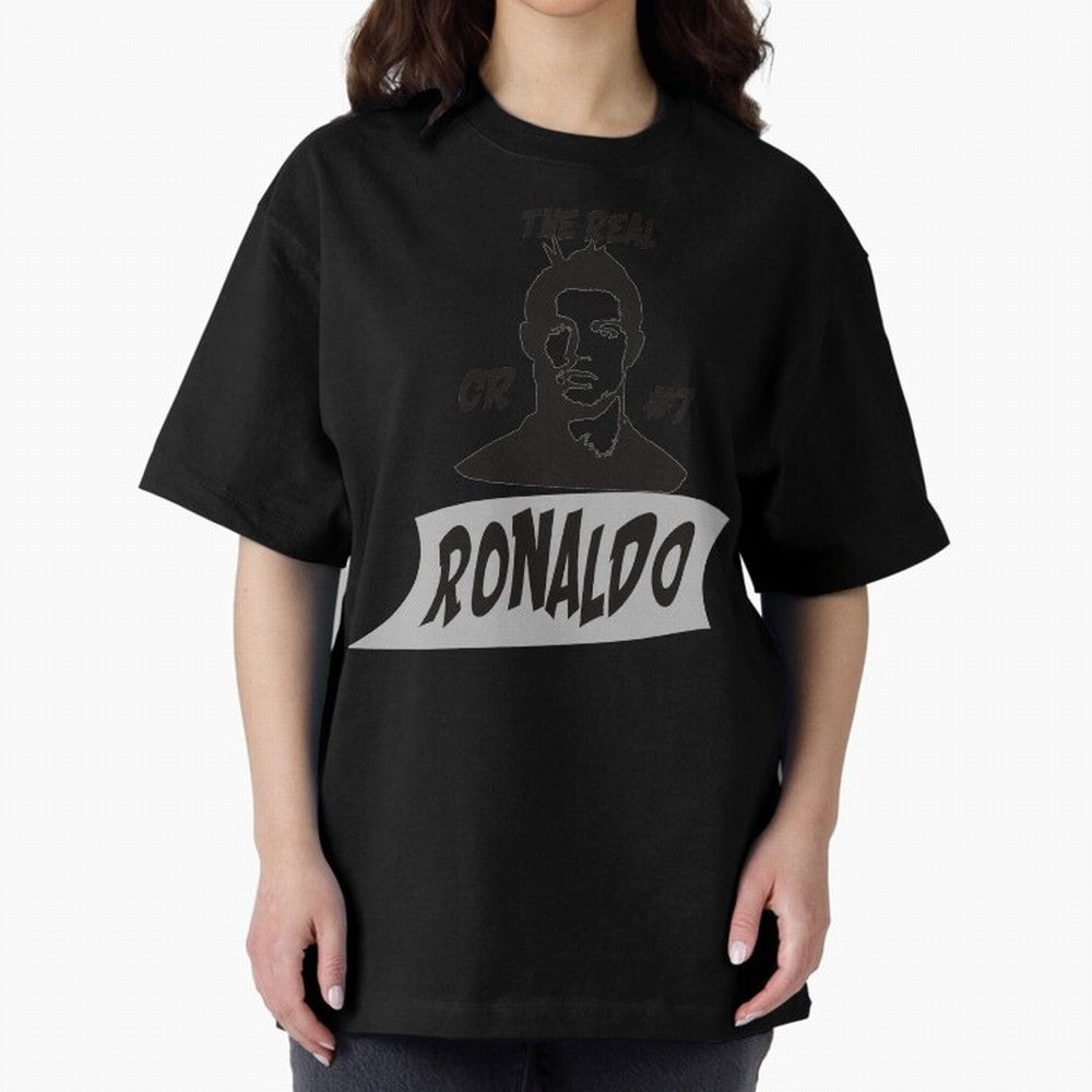 The Real Ronaldo Oversized T-Shirt Show Championship Spirit for FIFA World Cup 2026 Capturing CR7, Brazil Energy, Championship Spirit, Famous Goals, Roaring Crowds and International Football Unity; Perfect for People Who Love Argentina, Brazil,