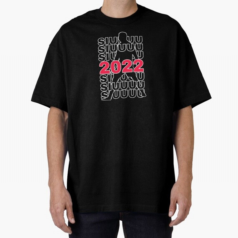 Siuuu 2022 Cristiano ronaldo goal Oversized T-Shirt Celebrate Rivalries and Pride in Global Football Passion for FIFA World Cup 2026 USA Canada Mexico, Celebrating Messi, CR7 and Mbappe, England, France and Netherlands, Retro Football Energy,