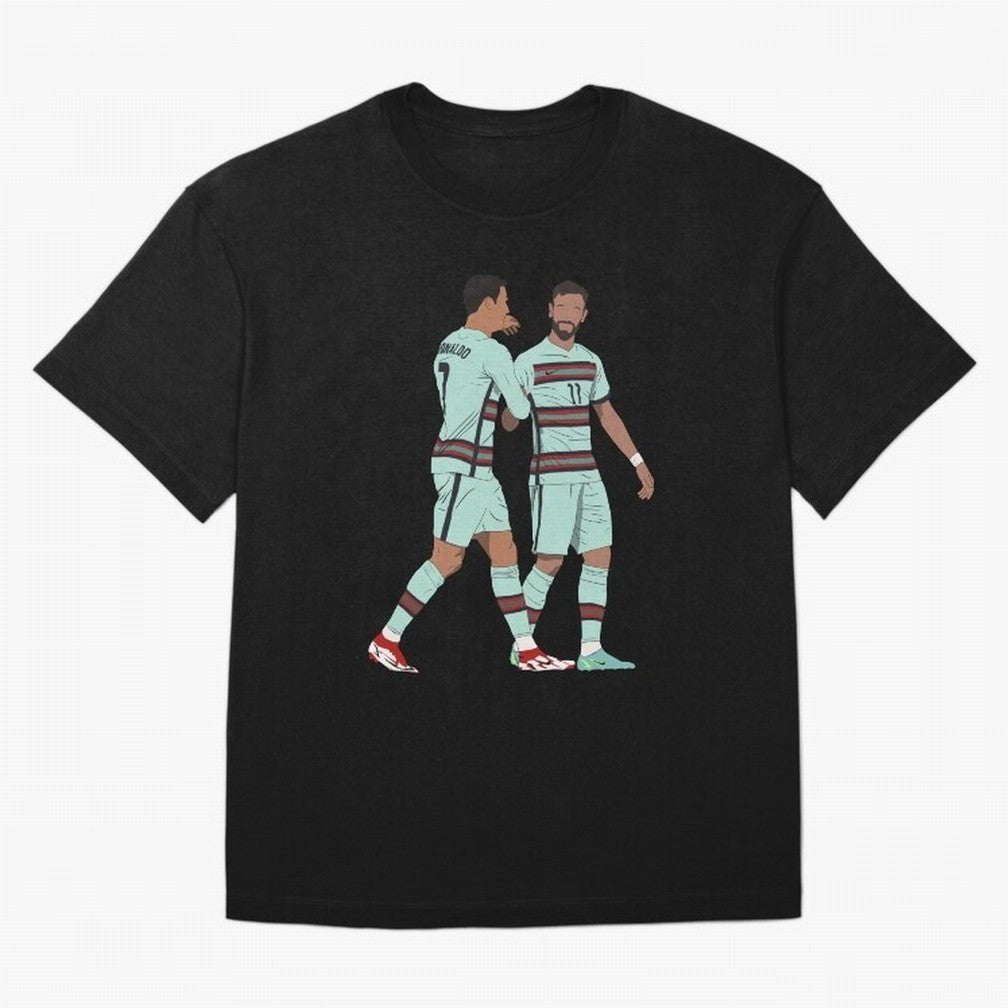 Cristiano Ronaldo & Bruno Fernandes Portugal Oversized T-Shirt Embrace the FIFA World Cup 2026 Group Stage Journey through Haaland Highlights, Argentina, France and Brazil Pride, Championship Spirit, Famous Goals, Roaring Crowds and International