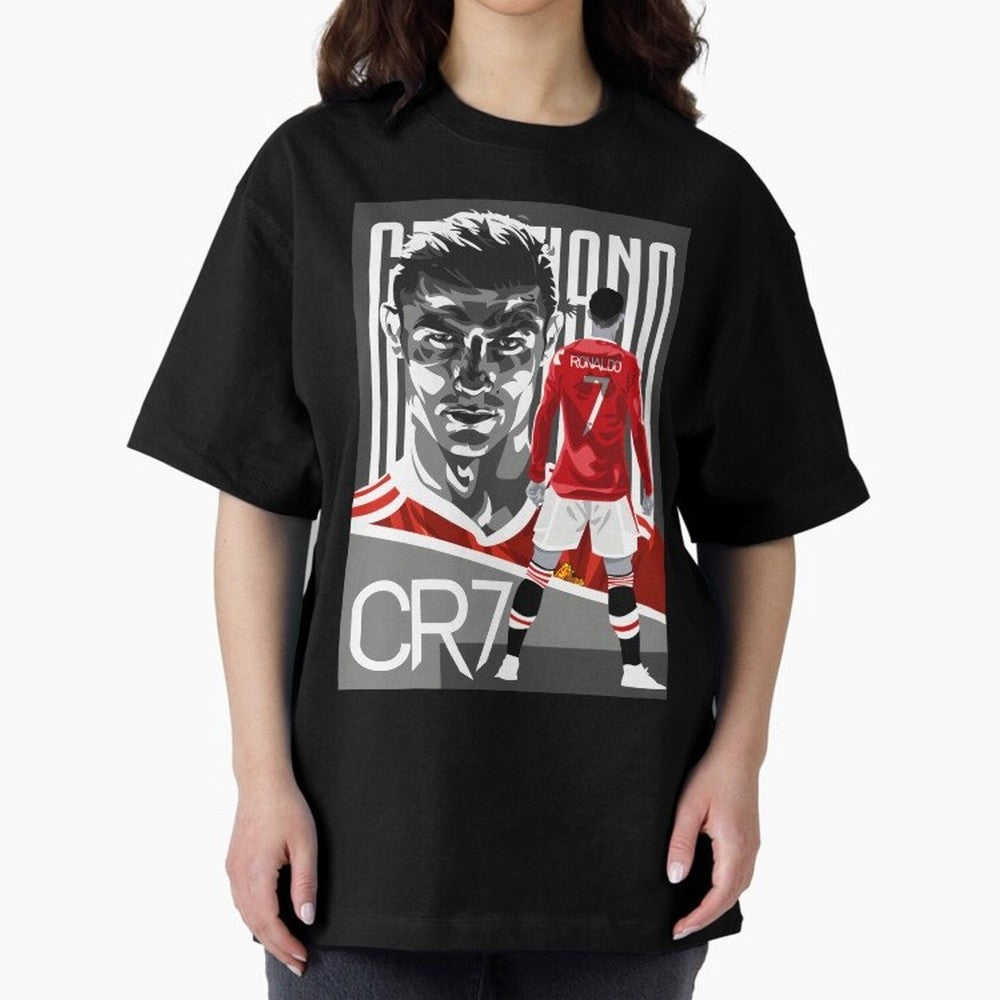 Cristiano Ronaldo In Red Oversized T-Shirt Represent Football Lovers during FIFA World Cup 2026 USA Canada Mexico for Fans of Haaland and Brazil, Bringing Global Supporter Spirit, Legendary Goals, National Colors and Tournament Celebration; Great