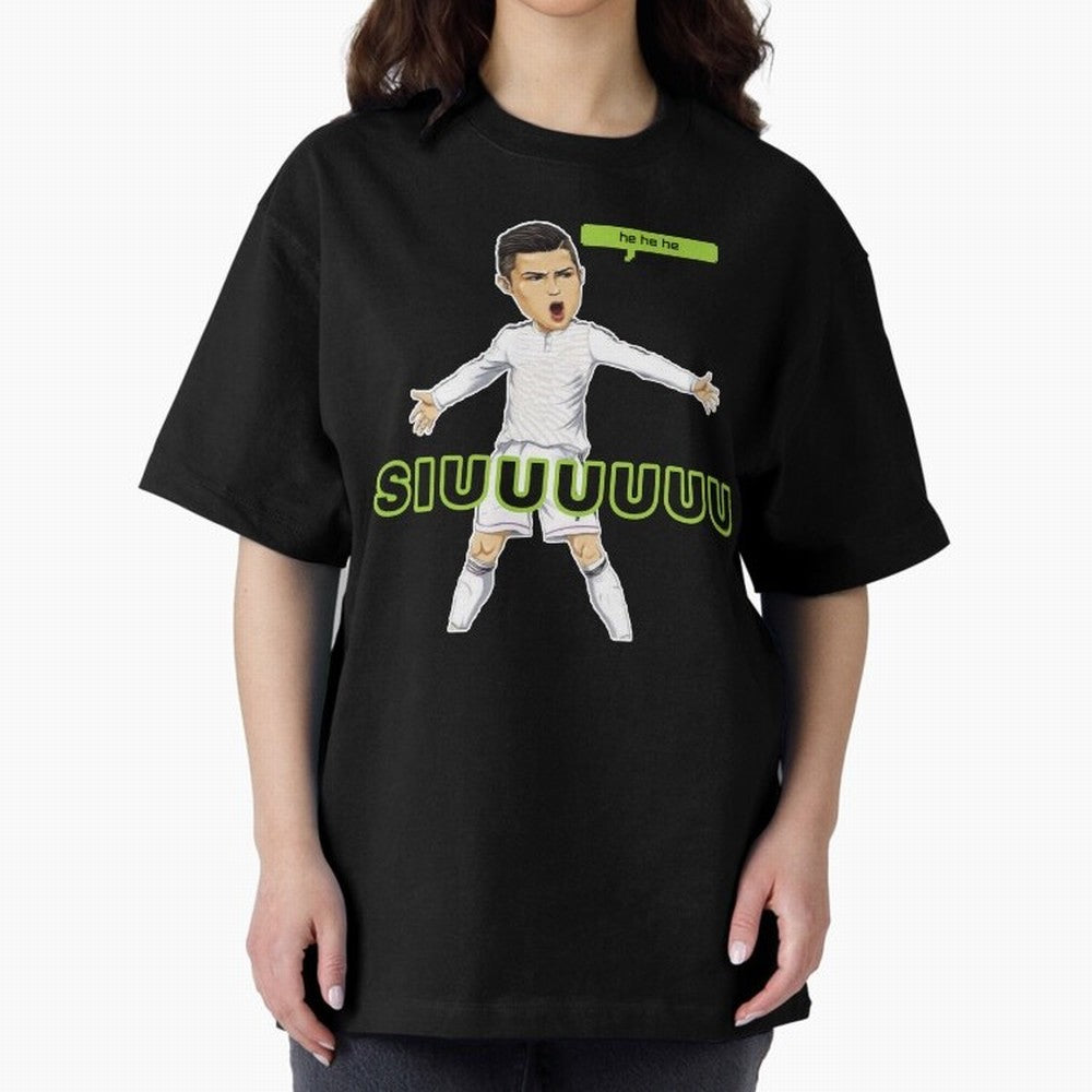 Hehehe SUIII Cristiano ronaldo Oversized T-Shirt Cheer for FIFA World Cup 2026 Spirit, Centered on England, Neymar, Stadium Chants, National Pride, Trophy Dreams and Unforgettable Football Memories; Perfect for Supporters Who Want Bold Football