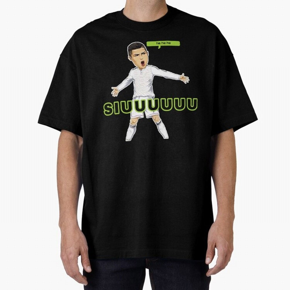 Hehehe SUIII Cristiano ronaldo Oversized T-Shirt Cheer for FIFA World Cup 2026 Spirit, Centered on England, Neymar, Stadium Chants, National Pride, Trophy Dreams and Unforgettable Football Memories; Perfect for Supporters Who Want Bold Football