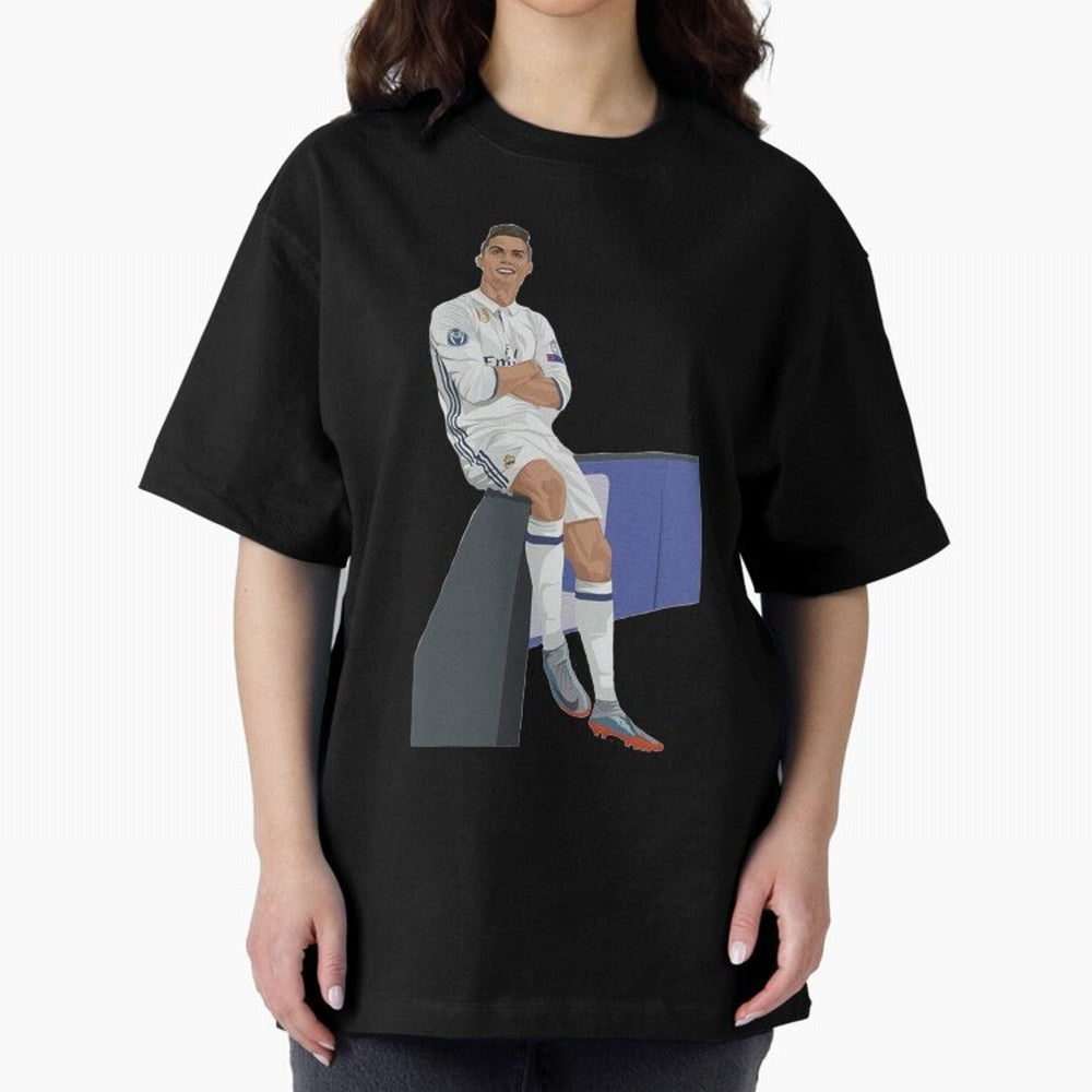 Cristiano Ronaldo Oversized T-Shirt Fuel FIFA World Cup 2026 USA Canada Mexico Centered on CR7, France Energy, Football Passion, Legendary Performances, Festival Vibes and Supporter Community; Ideal for Football Dads, Football Moms, Friends,
