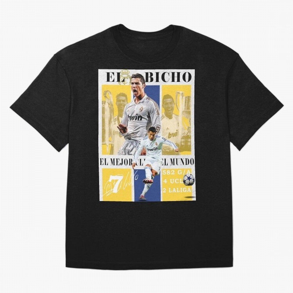 Cristiano Ronaldo Real Madrid Wall Art Oversized T-Shirt Show Match Day Excitement for the FIFA World Cup 2026 Group Stage Journey through Cristiano Ronaldo Highlights, Argentina and Brazil Pride, Supporter Pride, Iconic Celebrations, Legendary