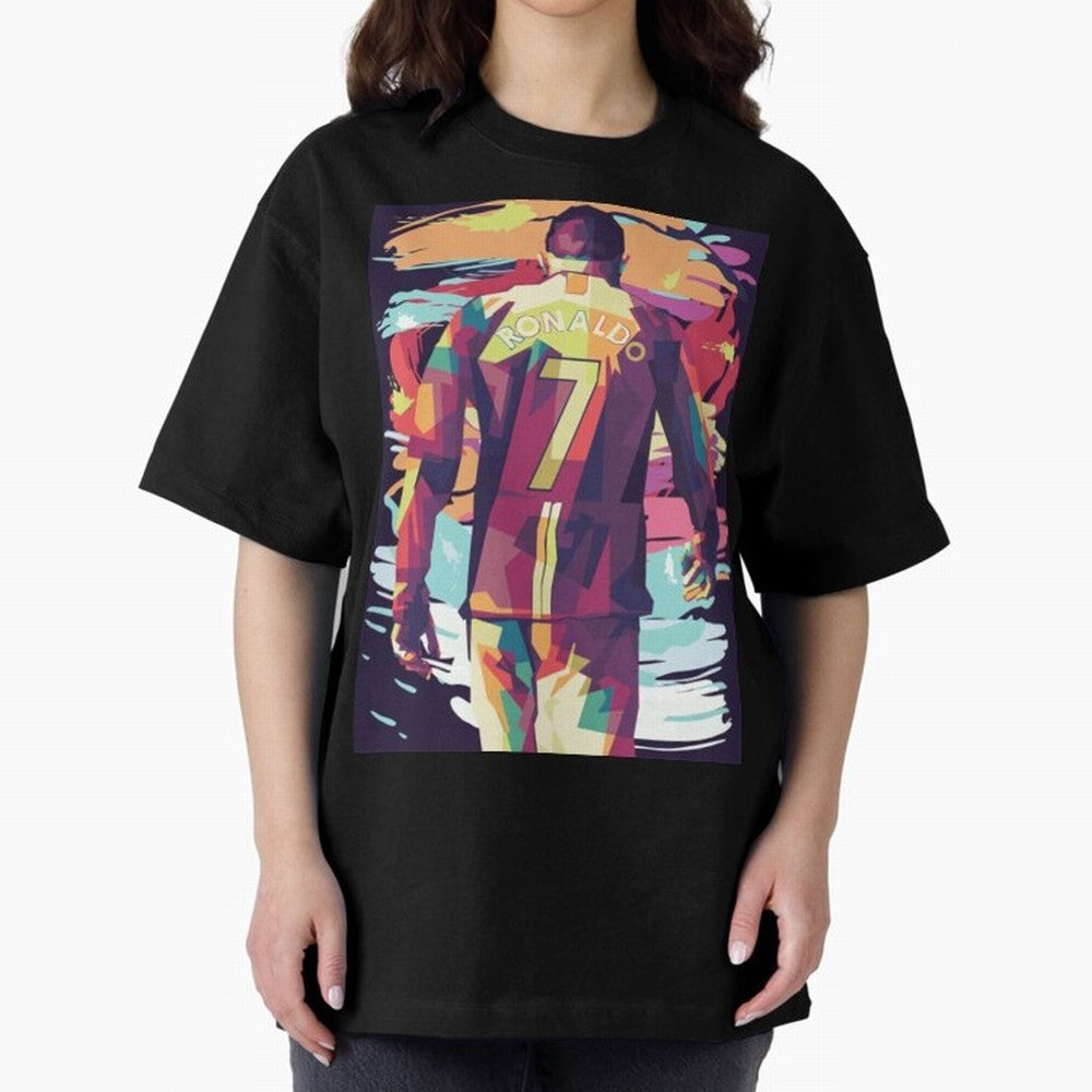 Cristiano Ronaldo Manchester United Cristiano Ronaldo Oversized T-Shirt Celebrate the Road through FIFA World Cup 2026 USA Canada Mexico Capturing Cristiano Ronaldo, Haaland and CR7, Argentina and Brazil Energy, Football Festival Excitement, Trophy