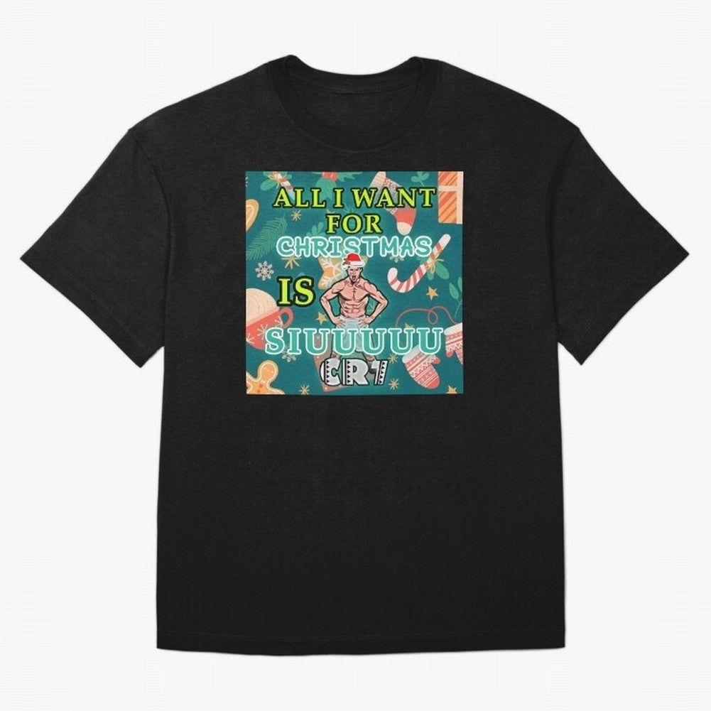 All i want for christmas is siuuu Oversized T-Shirt Make Every Kick Count in FIFA World Cup 2026 Spirit, Celebrating Spain and Netherlands, Cristiano Ronaldo, Classic Soccer Heritage, Championship Pressure, Fan Loyalty and International Pride;