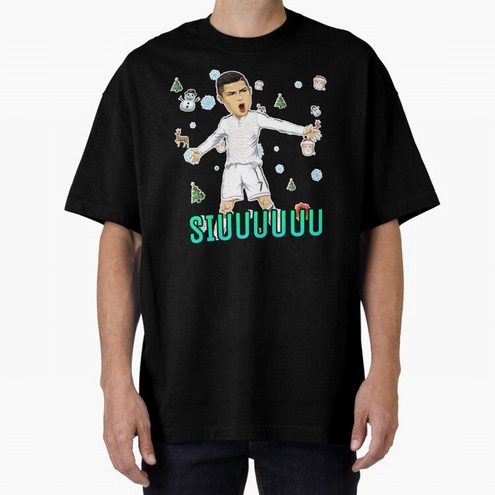 Siuuu christmas CR7 Oversized T-Shirt Celebrate National Team Dreams in FIFA World Cup 2026 USA Canada Mexico Spirit, Made for Spain, Mbappe, Match Day Excitement, Supporter Culture, Golden Goals and Global Football Passion; Ideal for Passionate