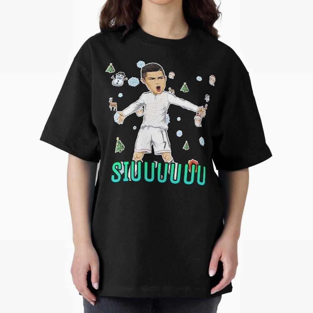 Siuuu christmas CR7 Oversized T-Shirt Celebrate National Team Dreams in FIFA World Cup 2026 USA Canada Mexico Spirit, Made for Spain, Mbappe, Match Day Excitement, Supporter Culture, Golden Goals and Global Football Passion; Ideal for Passionate