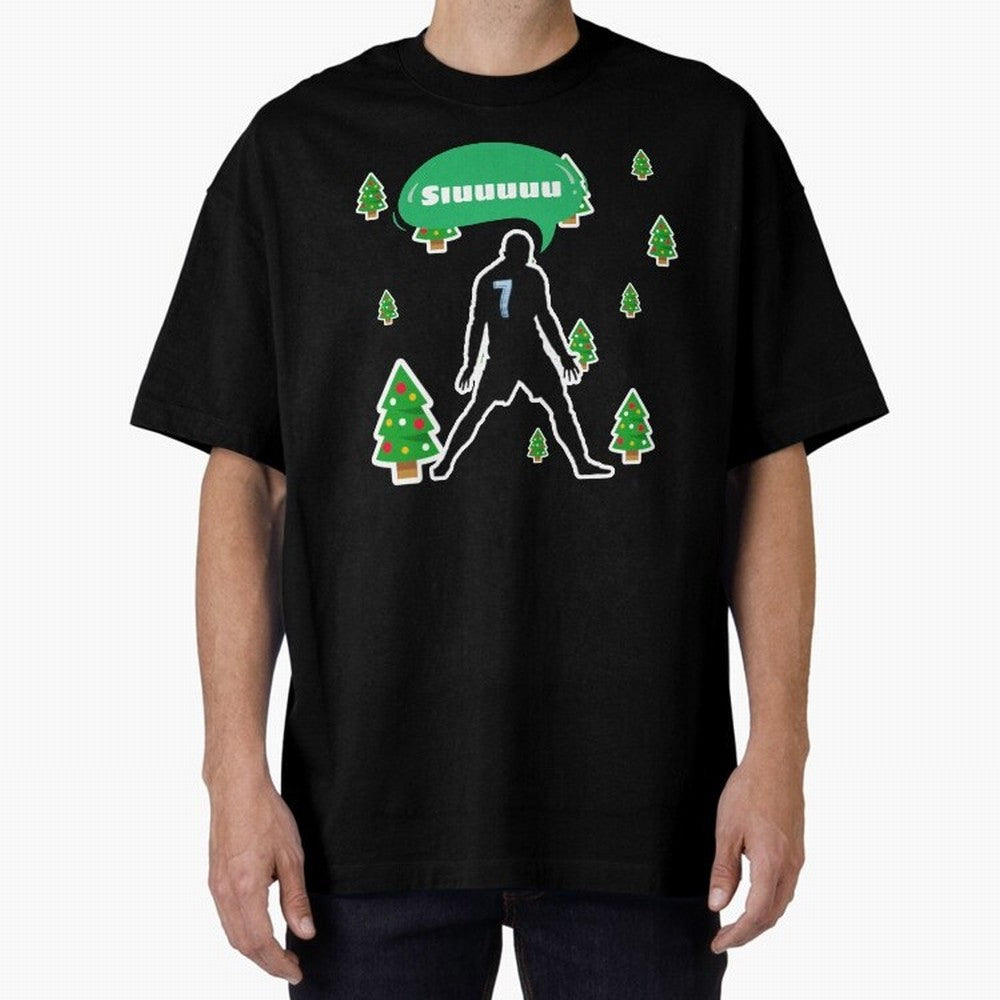 Christmas siuuu Cristiano ronaldo Oversized T-Shirt Feel the Trophy Chase of FIFA World Cup 2026 Group Stage for Fans of Haaland and Mbappe and Brazil, Bringing Stadium Memories, Football Loyalty, International Chants and Championship Tradition;