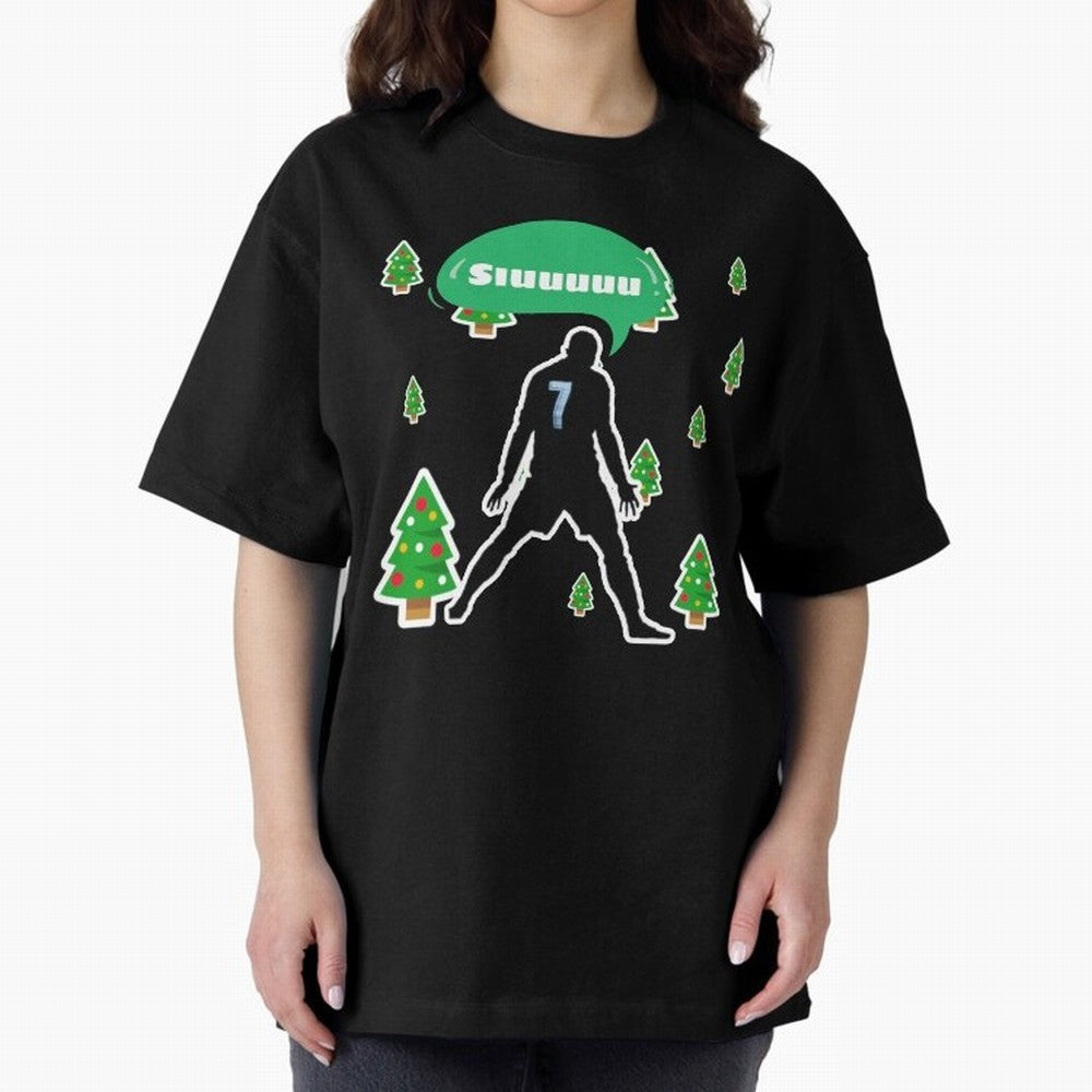Christmas siuuu Cristiano ronaldo Oversized T-Shirt Feel the Trophy Chase of FIFA World Cup 2026 Group Stage for Fans of Haaland and Mbappe and Brazil, Bringing Stadium Memories, Football Loyalty, International Chants and Championship Tradition;