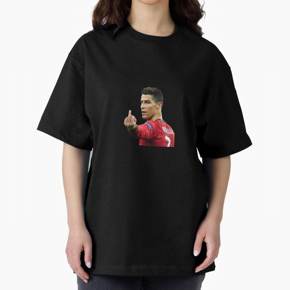 Cristiano ronaldo showing middle finger Oversized T-Shirt Celebrate the Next Chapter of FIFA World Cup 2026 Capturing Neymar, Haaland and Cristiano Ronaldo, Germany Energy, Championship Spirit, Famous Goals, Roaring Crowds and International