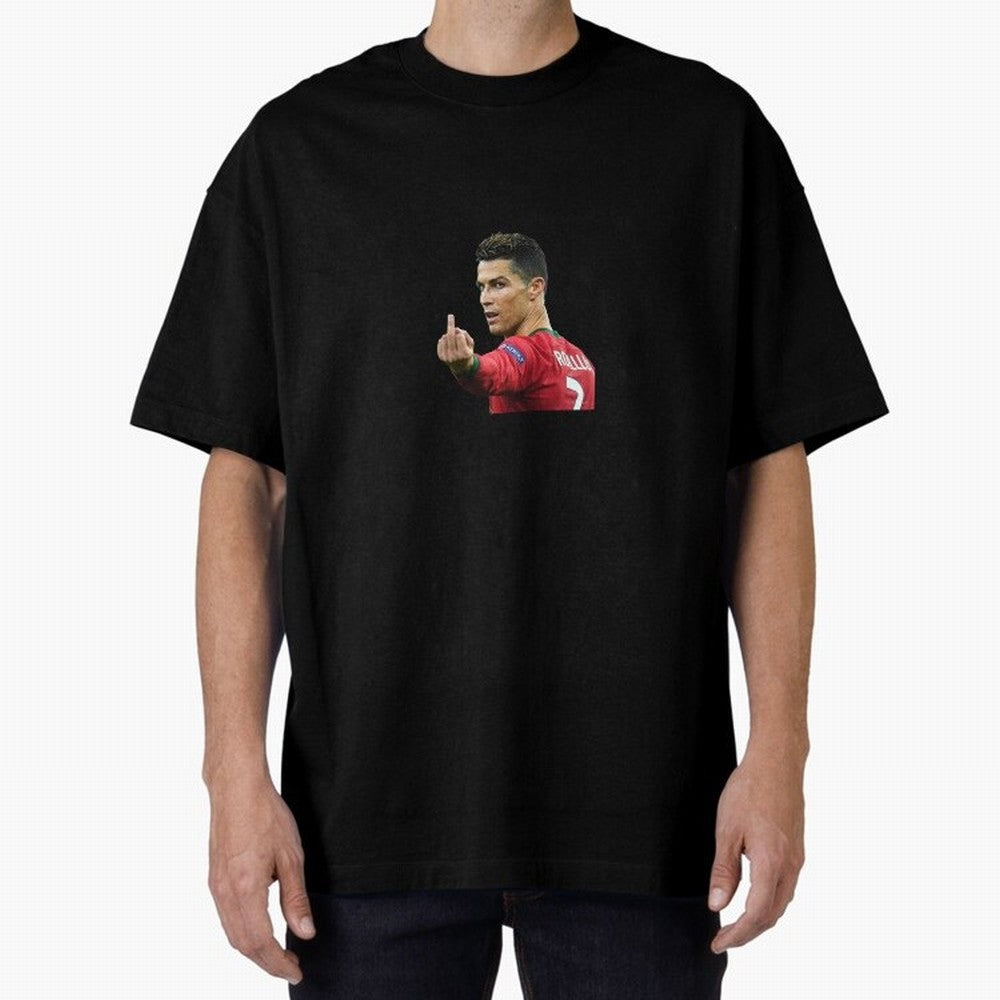 Cristiano ronaldo showing middle finger Oversized T-Shirt Celebrate the Next Chapter of FIFA World Cup 2026 Capturing Neymar, Haaland and Cristiano Ronaldo, Germany Energy, Championship Spirit, Famous Goals, Roaring Crowds and International