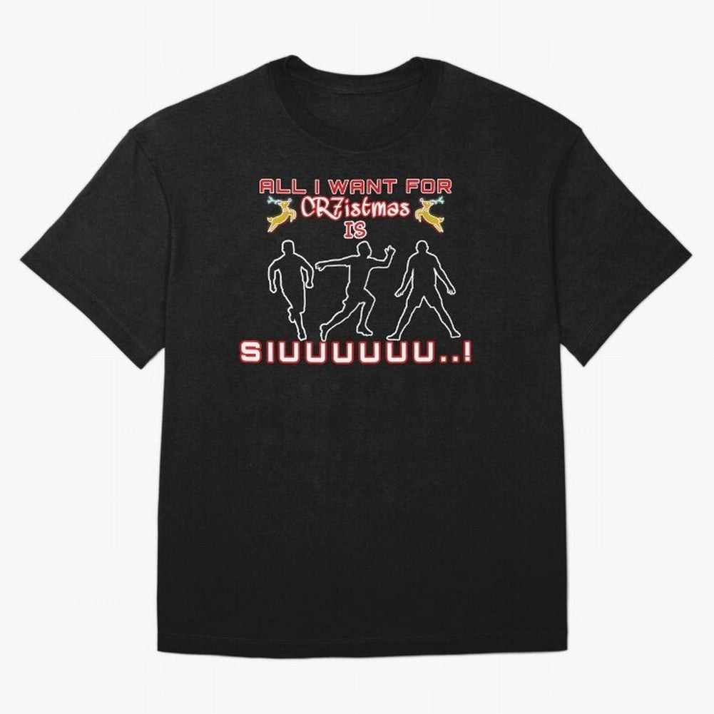 All i want for christmas is siuuu Oversized T-Shirt Celebrate Fan Culture around the FIFA World Cup 2026 USA Canada Mexico Journey through Neymar, Haaland and Cristiano Ronaldo Highlights, Argentina, France and Brazil Pride, Global Supporter