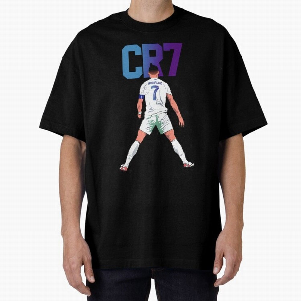 CR7 Oversized T-Shirt Share the Excitement of FIFA World Cup 2026 for Fans of Messi, Neymar and Mbappe and Portugal, Bringing Goal Celebration Energy, Supporter Heritage, Football Icons and Worldwide Tournament Joy; Ideal for Football Dads,