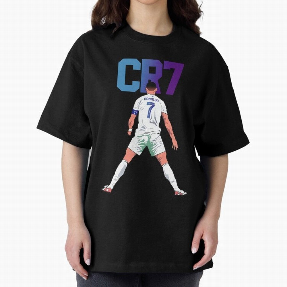 CR7 Oversized T-Shirt Share the Excitement of FIFA World Cup 2026 for Fans of Messi, Neymar and Mbappe and Portugal, Bringing Goal Celebration Energy, Supporter Heritage, Football Icons and Worldwide Tournament Joy; Ideal for Football Dads,