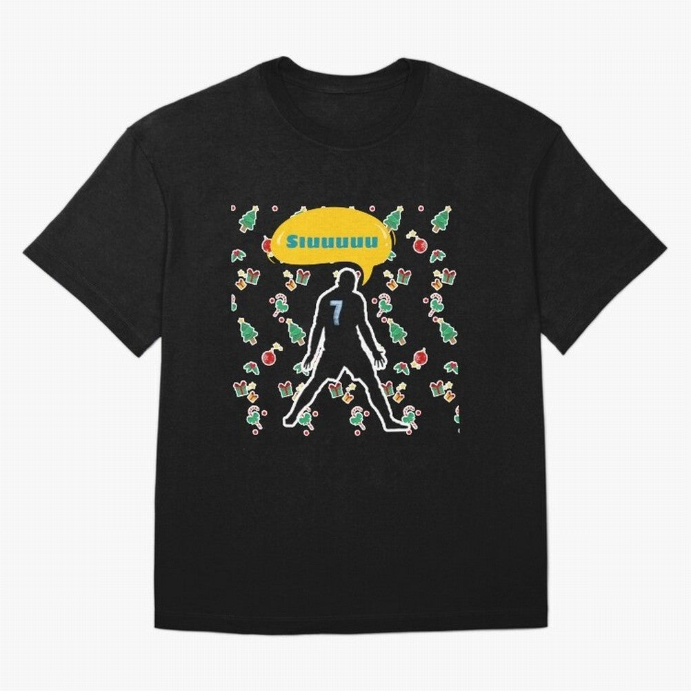Siuuu christmas CR7 Oversized T-Shirt Discover the FIFA World Cup 2026 Journey through Messi, Neymar and Mbappe Highlights, Portugal, Spain and Germany Pride, Football Passion, Legendary Performances, Festival Vibes and Supporter Community; Made
