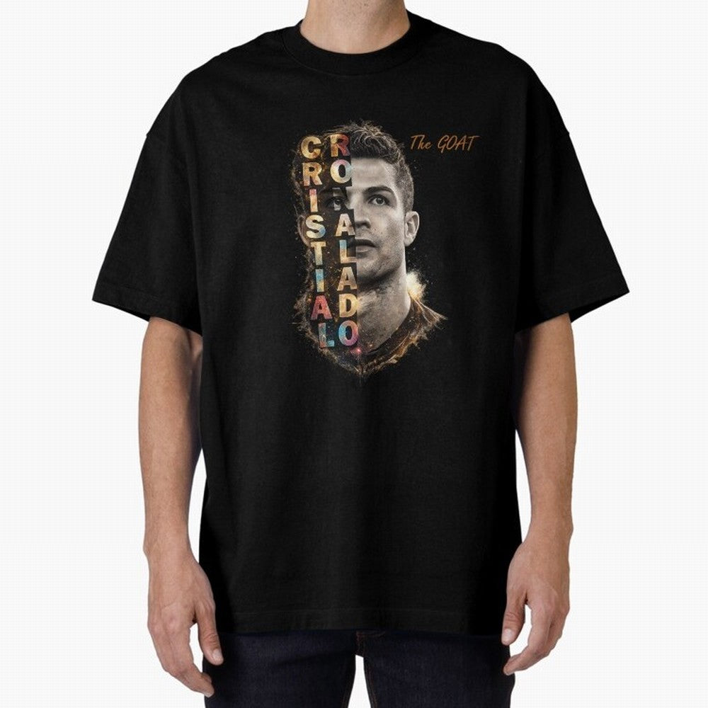 Cristiano Ronaldo Multicolor GOAT Oversized T-Shirt Follow the Final Road of FIFA World Cup 2026 USA Canada Mexico Built around Neymar, France Energy, Retro Football Energy, Iconic Rivalries, Trophy Chase Drama and Stadium Atmosphere; Ideal for