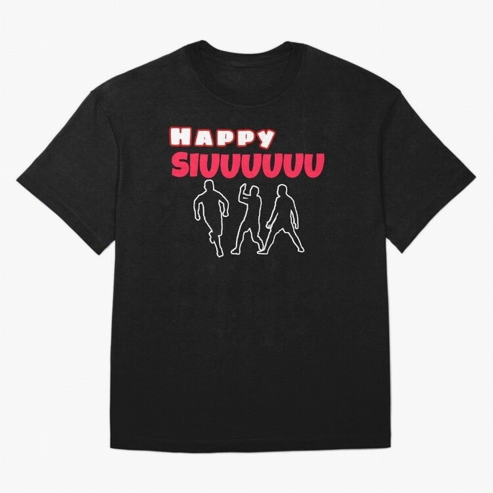 Happy siuuu CR7 goal Oversized T-Shirt Bring a Vintage Feel to Global Football Passion for FIFA World Cup 2026, Centered on Messi, CR7 and Mbappe, Netherlands, Soccer Culture, Superstar Moments, National Team Dreams and Competitive Fire; Great for