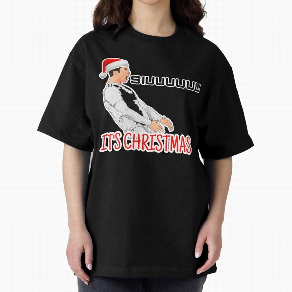Siuuu it¡¯s Christmas CR7 funny Oversized T-Shirt Turn Every Weekend Toward FIFA World Cup 2026 for Fans of Haaland and Mbappe and Argentina, France and Brazil, Bringing Sports Nostalgia, International Competition, Famous Players and Unforgettable