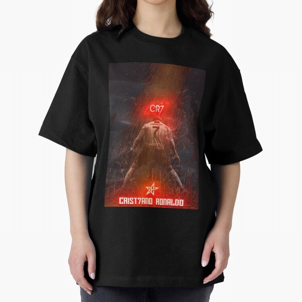 CR7 - CRISTIANO RONALDO Oversized T-Shirt Feel the Heartbeat of FIFA World Cup 2026 Group Stage Featuring Haaland and Mbappe, Argentina, France and Brazil Energy, Retro Football Energy, Iconic Rivalries, Trophy Chase Drama and Stadium Atmosphere;