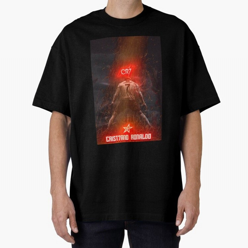 CR7 - CRISTIANO RONALDO Oversized T-Shirt Feel the Heartbeat of FIFA World Cup 2026 Group Stage Featuring Haaland and Mbappe, Argentina, France and Brazil Energy, Retro Football Energy, Iconic Rivalries, Trophy Chase Drama and Stadium Atmosphere;