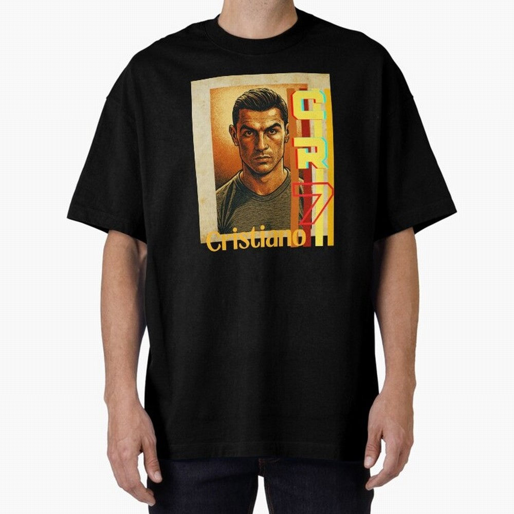 Cristiano Ronaldo Oversized T-Shirt Celebrate the Biggest Stage of Match Day Hype around FIFA World Cup 2026 Group Stage, Messi and Cristiano Ronaldo, Spain, Championship Spirit, Famous Goals, Roaring Crowds and International Football Unity; Ideal