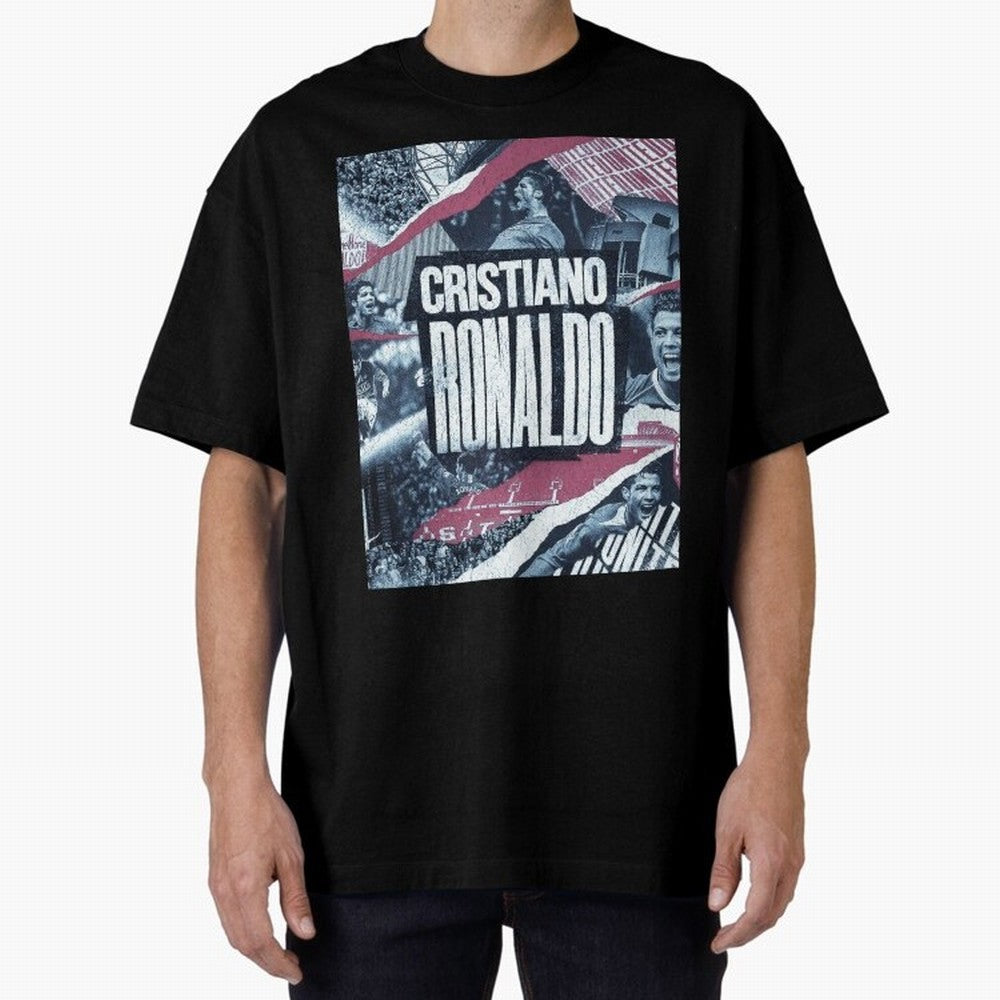 Cristiano Ronaldo Oversized T-Shirt Keep the Match Day Mood of FIFA World Cup 2026 USA Canada Mexico for Fans of Messi and France and Portugal, Bringing Match Day Excitement, Supporter Culture, Golden Goals and Global Football Passion; Made for Die