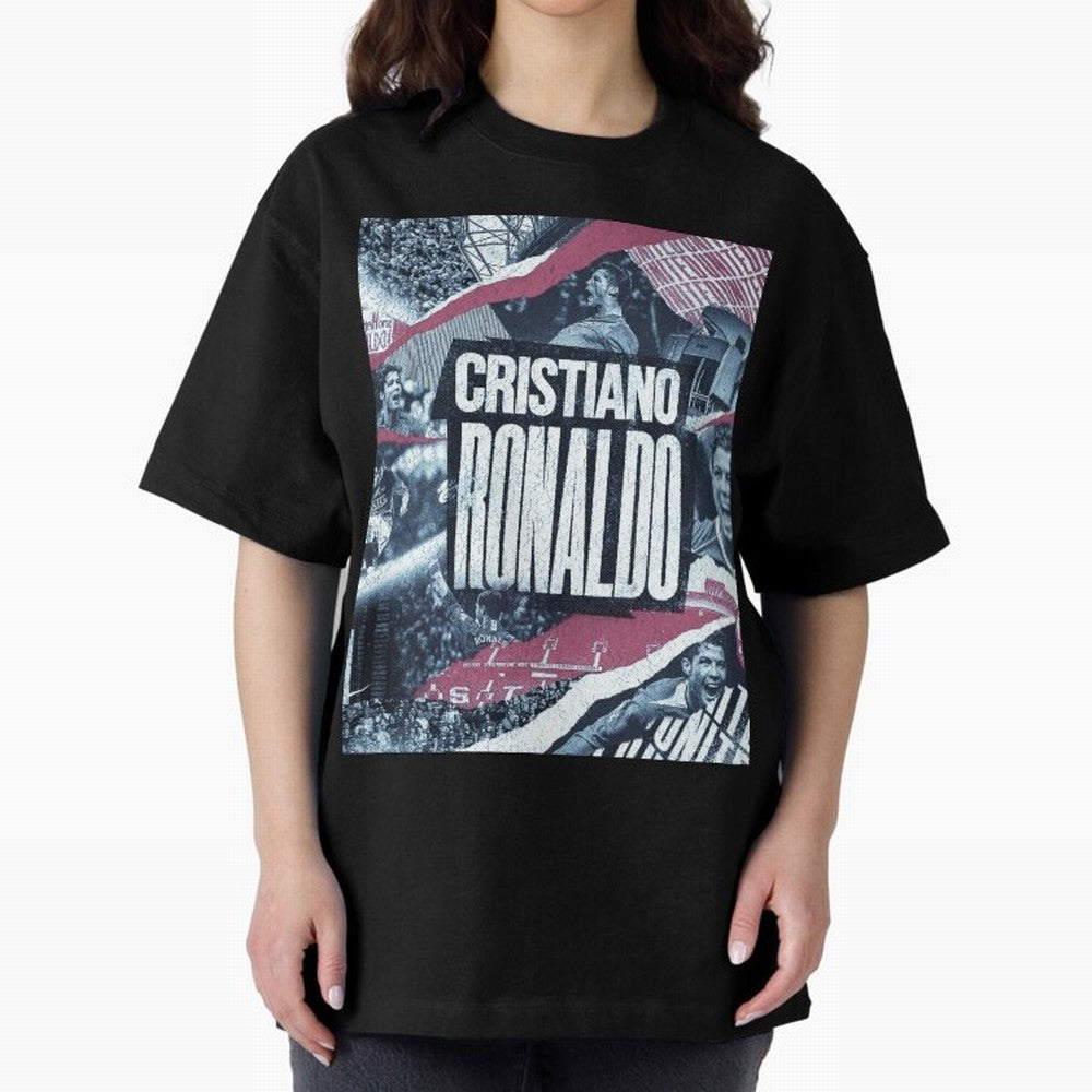 Cristiano Ronaldo Oversized T-Shirt Keep the Match Day Mood of FIFA World Cup 2026 USA Canada Mexico for Fans of Messi and France and Portugal, Bringing Match Day Excitement, Supporter Culture, Golden Goals and Global Football Passion; Made for Die