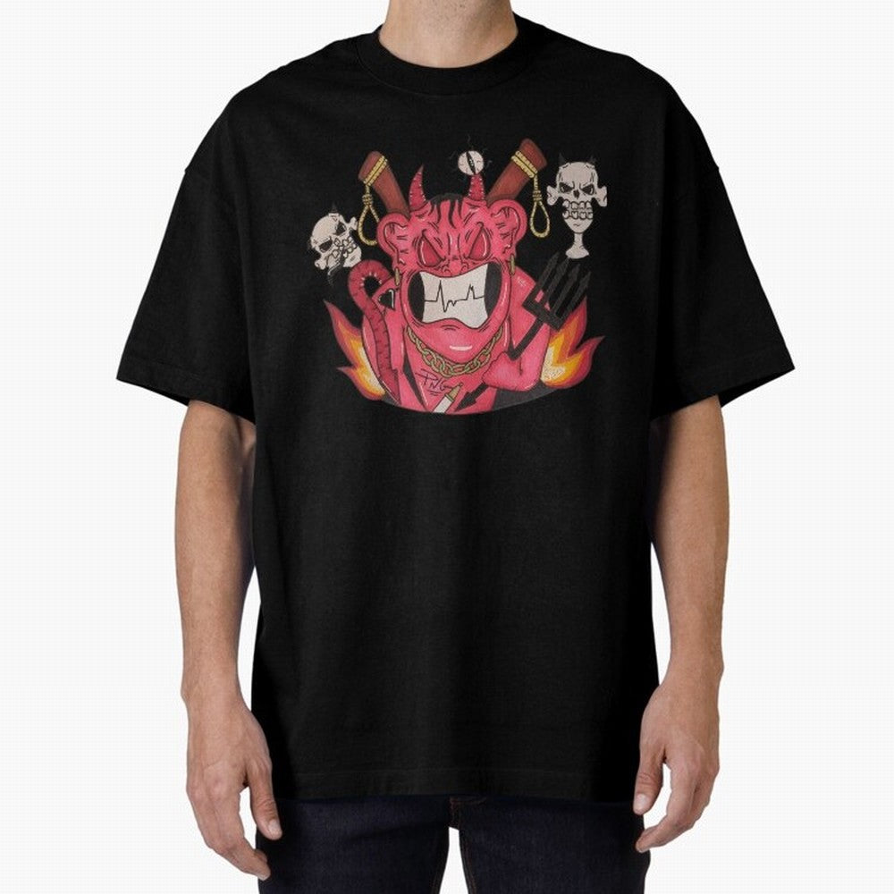 Devil Graffit Oversized T-Shirt Upgrade FIFA World Cup 2026 Spirit, Capturing England, France and Netherlands, Neymar, Championship Spirit, Famous Goals, Roaring Crowds and International Football Unity; Created for Match Day Parties, Soccer Gifts,
