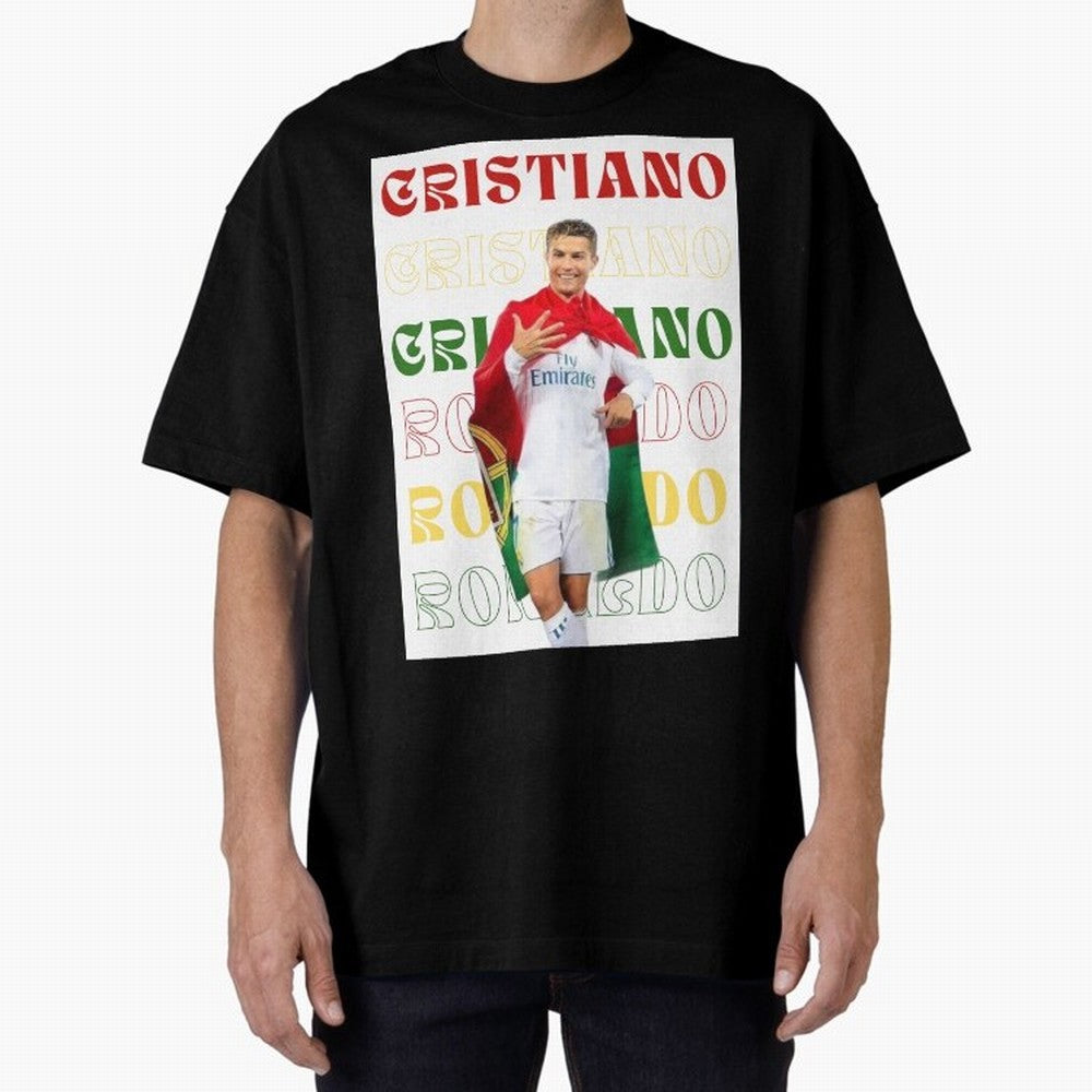 Cristiano Ronaldo designs Oversized T-Shirt Back the Journey through FIFA World Cup 2026 USA Canada Mexico Capturing Mbappe and Neymar, Portugal Energy, Tournament Hype, Historic Matchups, Family Viewing Parties and Global Sports Pride; Made for