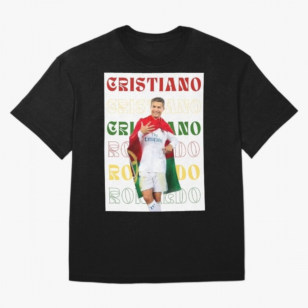 Cristiano Ronaldo designs Oversized T-Shirt Back the Journey through FIFA World Cup 2026 USA Canada Mexico Capturing Mbappe and Neymar, Portugal Energy, Tournament Hype, Historic Matchups, Family Viewing Parties and Global Sports Pride; Made for
