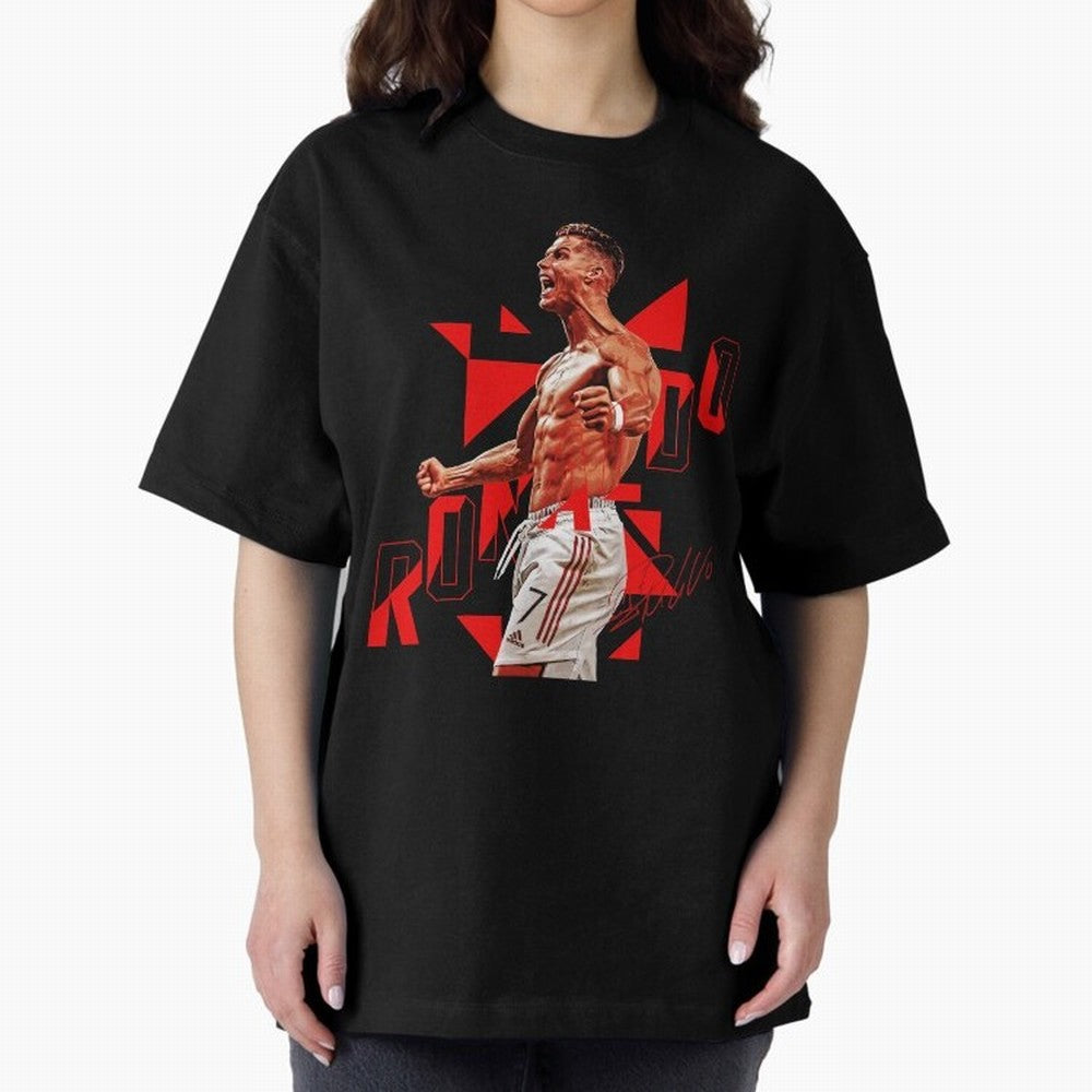 Cristiano Ronaldo Oversized T-Shirt Bring Bold Fan Energy to Match Day Hype around FIFA World Cup 2026 Group Stage, Messi, Netherlands, Global Supporter Spirit, Legendary Goals, National Colors and Tournament Celebration; Made for Collectors Who