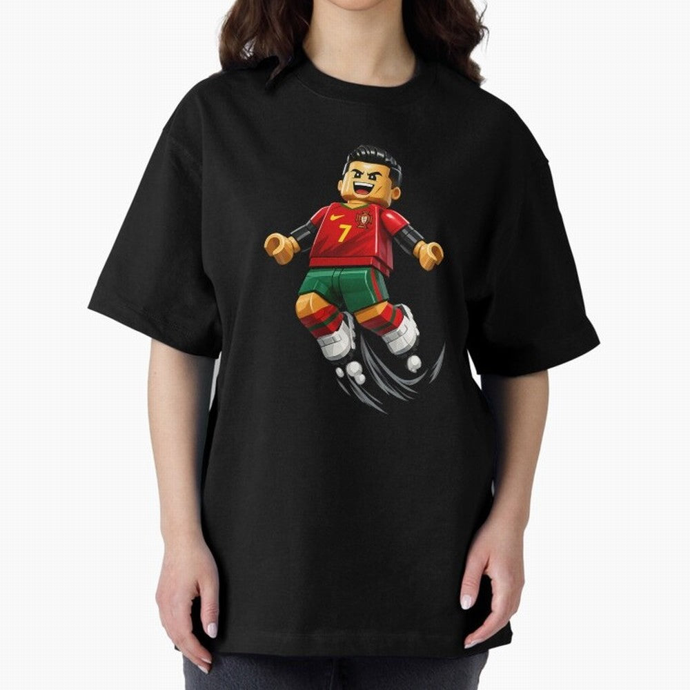 Cristiano Ronaldo. Siuuuuuu! Lego Mundial Oversized T-Shirt Share the Excitement of FIFA World Cup 2026 Spirit, Built around Germany, Cristiano Ronaldo, Haaland and CR7, Stadium Chants, National Pride, Trophy Dreams and Unforgettable Football