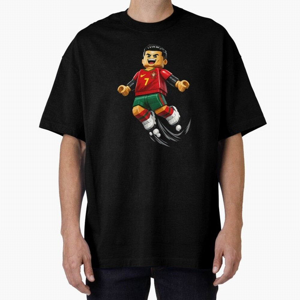 Cristiano Ronaldo. Siuuuuuu! Lego Mundial Oversized T-Shirt Share the Excitement of FIFA World Cup 2026 Spirit, Built around Germany, Cristiano Ronaldo, Haaland and CR7, Stadium Chants, National Pride, Trophy Dreams and Unforgettable Football