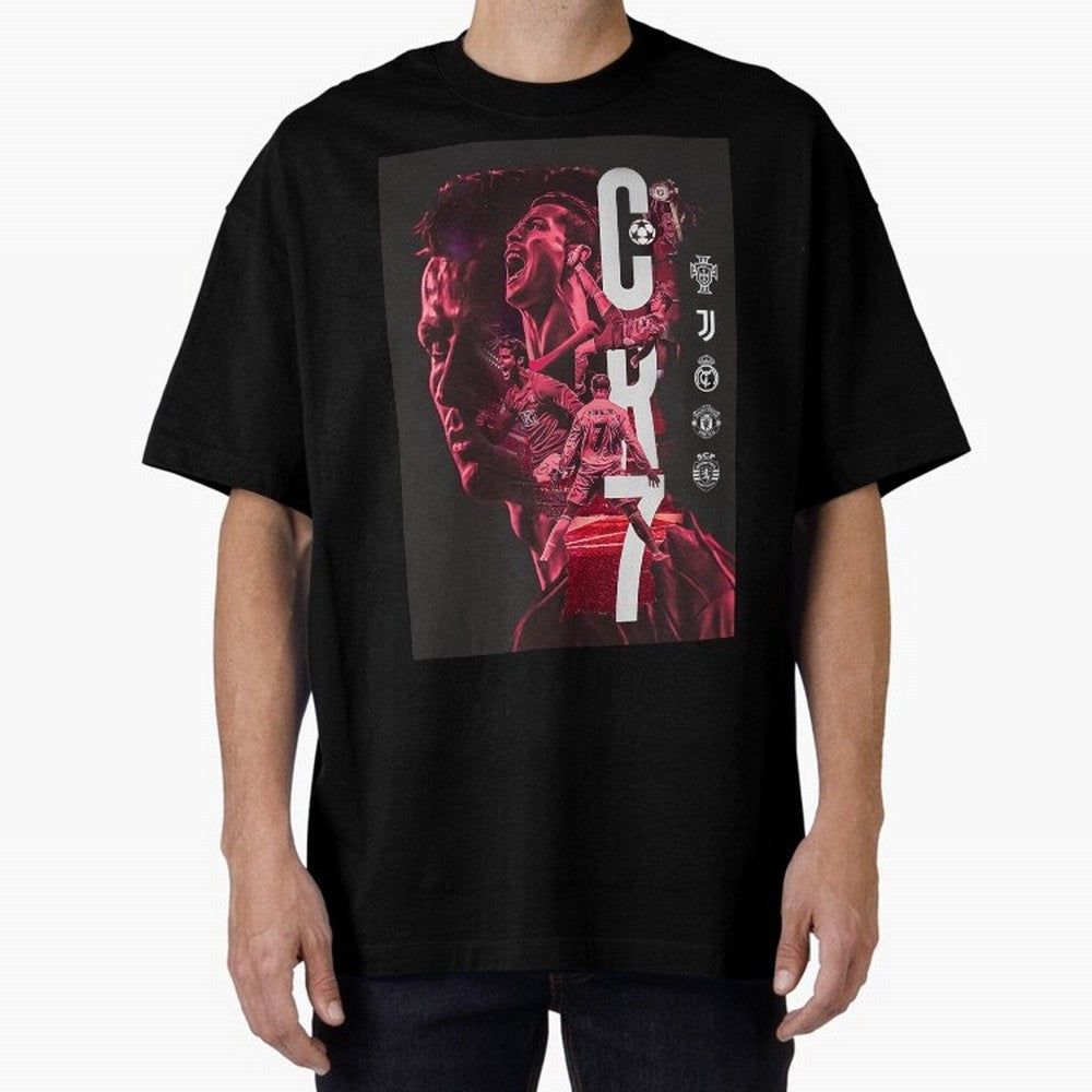 CR7 Oversized T-Shirt Treasure Global Football Passion for FIFA World Cup 2026, Highlighting Mbappe and Neymar, Brazil, Champion Mindset, Group Stage Buzz, Knockout Tension and Passionate Fan Culture; Built for Supporters Chasing Trophy Dreams,