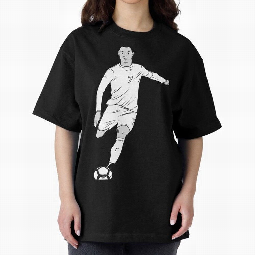 Cristiano Ronaldo Oversized T-Shirt Represent the Passion of Match Day Hype around FIFA World Cup 2026, Haaland and Mbappe, Argentina, France and Brazil, Soccer Culture, Superstar Moments, National Team Dreams and Competitive Fire; Made for Die