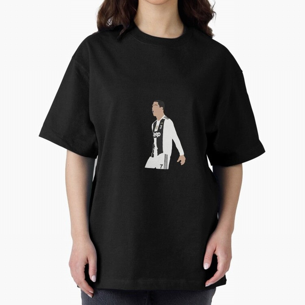 Juventus Cristiano Ronaldo Cartoon Oversized T-Shirt Embrace Match Day Hype around FIFA World Cup 2026, Neymar, Haaland and Cristiano Ronaldo, Spain, Fan Favorite Moments, National Team Passion, Big Match Drama and Soccer History; Perfect for