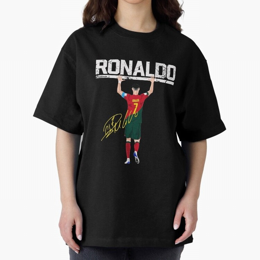 Cristiano Ronaldo Portugal Jersey -The Farewell Oversized T-Shirt Join Global Football Passion for FIFA World Cup 2026 Group Stage, Made for Messi, England, France and Netherlands, Stadium Chants, National Pride, Trophy Dreams and Unforgettable