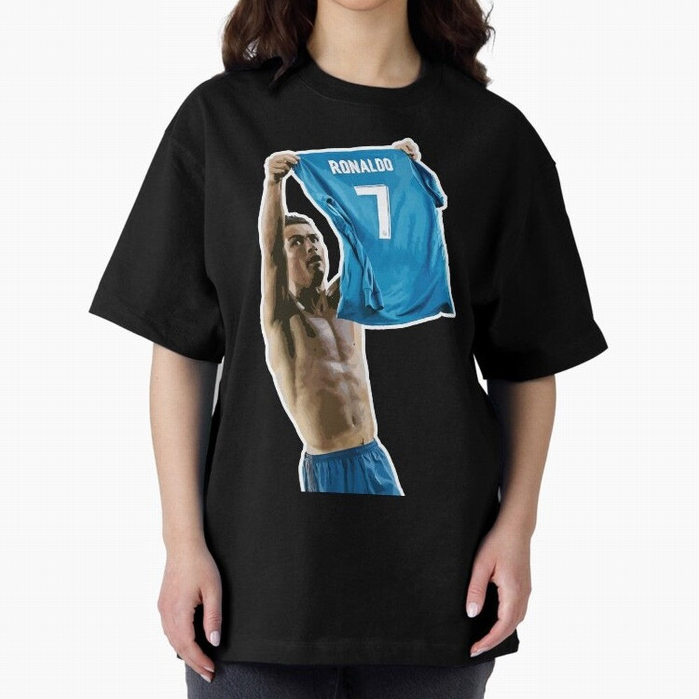 Cristiano Ronaldo Oversized T-Shirt Live the Energy of Match Day Hype around FIFA World Cup 2026 USA Canada Mexico, Messi, CR7 and Mbappe, Spain and Netherlands, Fan Favorite Moments, National Team Passion, Big Match Drama and Soccer History; Made