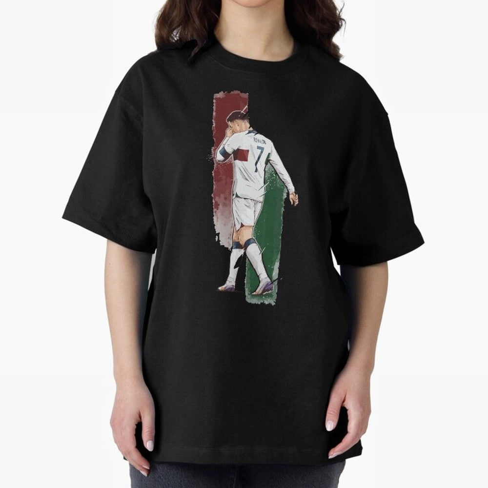 Ronaldo Crying World Cup 2022 Oversized T-Shirt Join Global Football Passion for FIFA World Cup 2026 USA Canada Mexico, with Mbappe, England, France and Netherlands, Football Passion, Legendary Performances, Festival Vibes and Supporter Community;