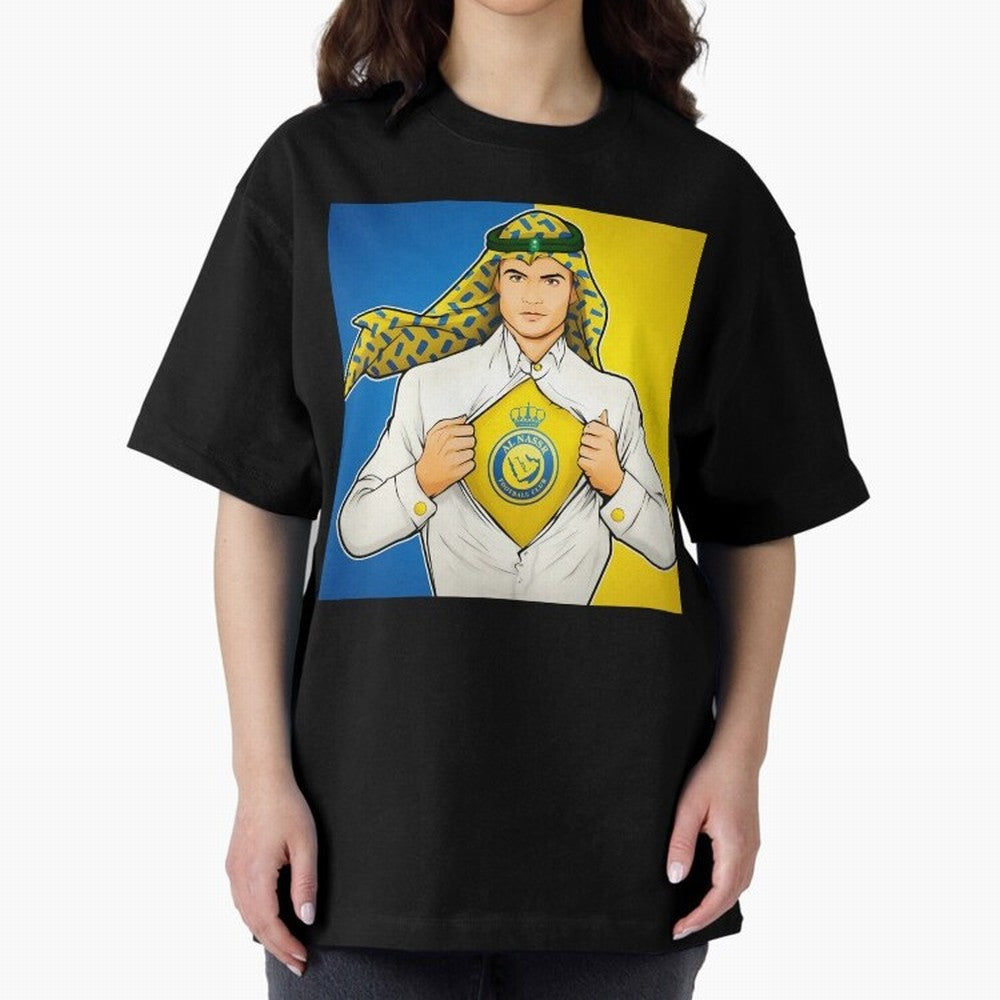 Al Nassr Cr7 Oversized T-Shirt Feel the Trophy Chase of Match Day Hype around FIFA World Cup 2026, Messi, CR7 and Mbappe, Argentina and Brazil, Match Day Excitement, Supporter Culture, Golden Goals and Global Football Passion; Perfect for