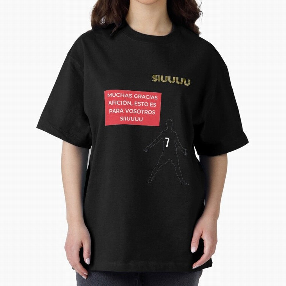 SIUUU CR7 Oversized T-Shirt Showcase the FIFA World Cup 2026 Group Stage Journey through Mbappe and Neymar Highlights, England Pride, Game Day Rituals, Football Legends, Country Pride and the Road to the Final; Made for Collectors Who Enjoy Iconic