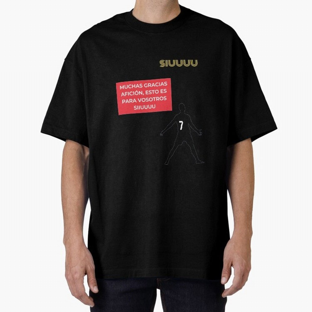 SIUUU CR7 Oversized T-Shirt Showcase the FIFA World Cup 2026 Group Stage Journey through Mbappe and Neymar Highlights, England Pride, Game Day Rituals, Football Legends, Country Pride and the Road to the Final; Made for Collectors Who Enjoy Iconic